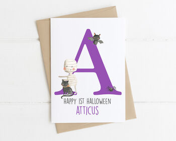 Personalised Kids Halloween Card Mummy, 3 of 4