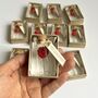 Personalised Mini Glass Bottle Favors With Handmade Red Or Cream Paper Roses – Sets Of 10, 25 Or 50, thumbnail 6 of 6
