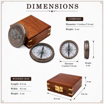 Personalised Three Inch Bronze 100 Year Calendar Compass, 11 of 12
