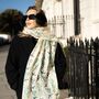 Blue Birds Print Scarf In Personalised Gift Box, thumbnail 1 of 8