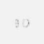 Sterling Silver Patterned Huggie Hoop Earring For Men, thumbnail 3 of 10