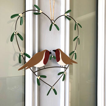 Handmade Metal Heart Robin Wreath, 3 of 6