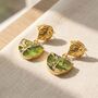 Hammered Peridot August Birthstone Earrings, thumbnail 1 of 3