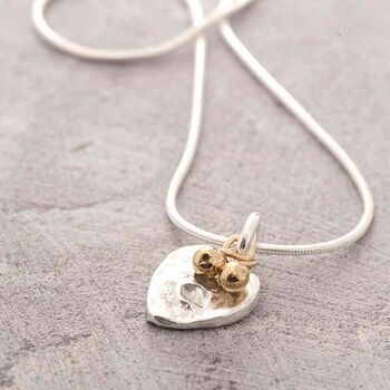 Organic Heart Sterling Silver Drop Earrings And Pendant Set, 3 of 4