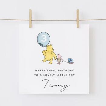 Winnie The Pooh 1st Birthday Grandson Card *Fully Personalised, 3 of 6
