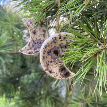 Cosmic Moon Phase Hanging Ceramic Decorations, 2 of 6