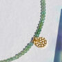 Be In Nature Green Onyx Gold Plated Anklet, thumbnail 5 of 8