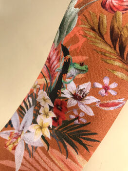 Rust Coloured Silk Tie, In Tropical 'Eden' Print, 6 of 7
