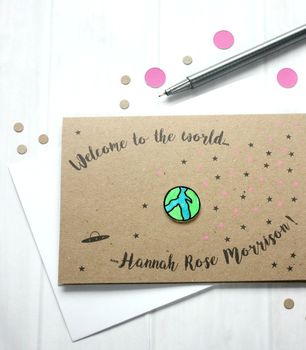 Personalised Welcome To The World New Baby Card, 3 of 4