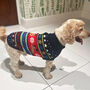 Christmas Navy Fairisle Dog Jumper, thumbnail 2 of 5