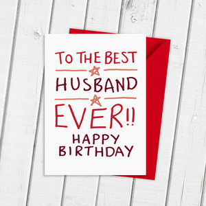 Birthday Card For Best Husband Ever By A is for Alphabet