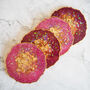 Iridescent Resin Coasters Set In Pink And Gold, thumbnail 1 of 5