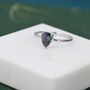 Sterling Silver One Carat Mystic Black Cz Pear Cut Ring, thumbnail 5 of 11