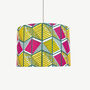 Pink And Yellow Geometric African Print Lampshade, thumbnail 2 of 7
