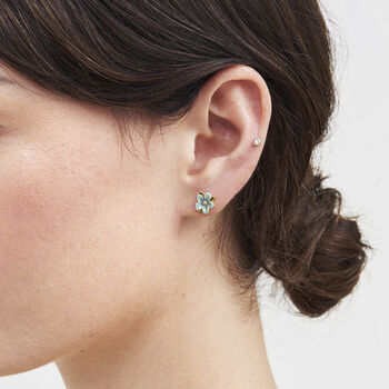 Gold Forget Me Not Flora Stud Earrings, 2 of 7