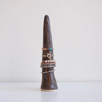 Handmade Gold Ceramic Ring Cone / Ring Holder, 3 of 8