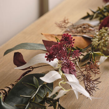 Mixed Foliage Artificial Autumn Leaf Garland, 3 of 4