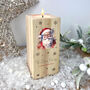 Personalised Any Message Traditional Santa Wooden Tea Light Holder 13cm H X Five.5cm W X Five.5cm D, thumbnail 1 of 5