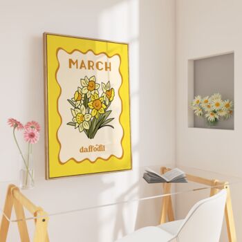 March Birth Month Flower Print Daffodil, 2 of 3