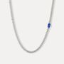 Gold Lapis Lazuli Gemstone Cuban Chain Necklace Chain For Men, thumbnail 5 of 12