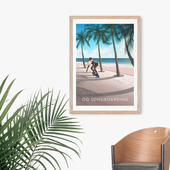 Go Longboarding Travel Poster Art Print, 4 of 8