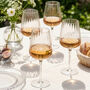 Set Of Four Ribbed Vintage Wine Glasses, thumbnail 1 of 5