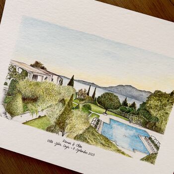 Personalised Watercolour Wedding Illustration, 5 of 8