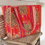 Tote Bag Cotton Tiger Print Quilted Beach Bag, thumbnail 2 of 6