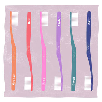 Personalised Couples Toothbrush Print, 6 of 8
