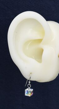 Aurora Borealis Cube Drop Hook Earrings, 11 of 11