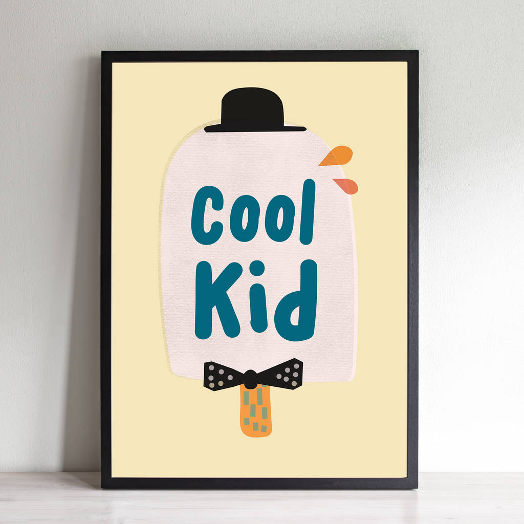 Cool Kids Ice Lolly Scandinavian Nursery Wall Art Print
