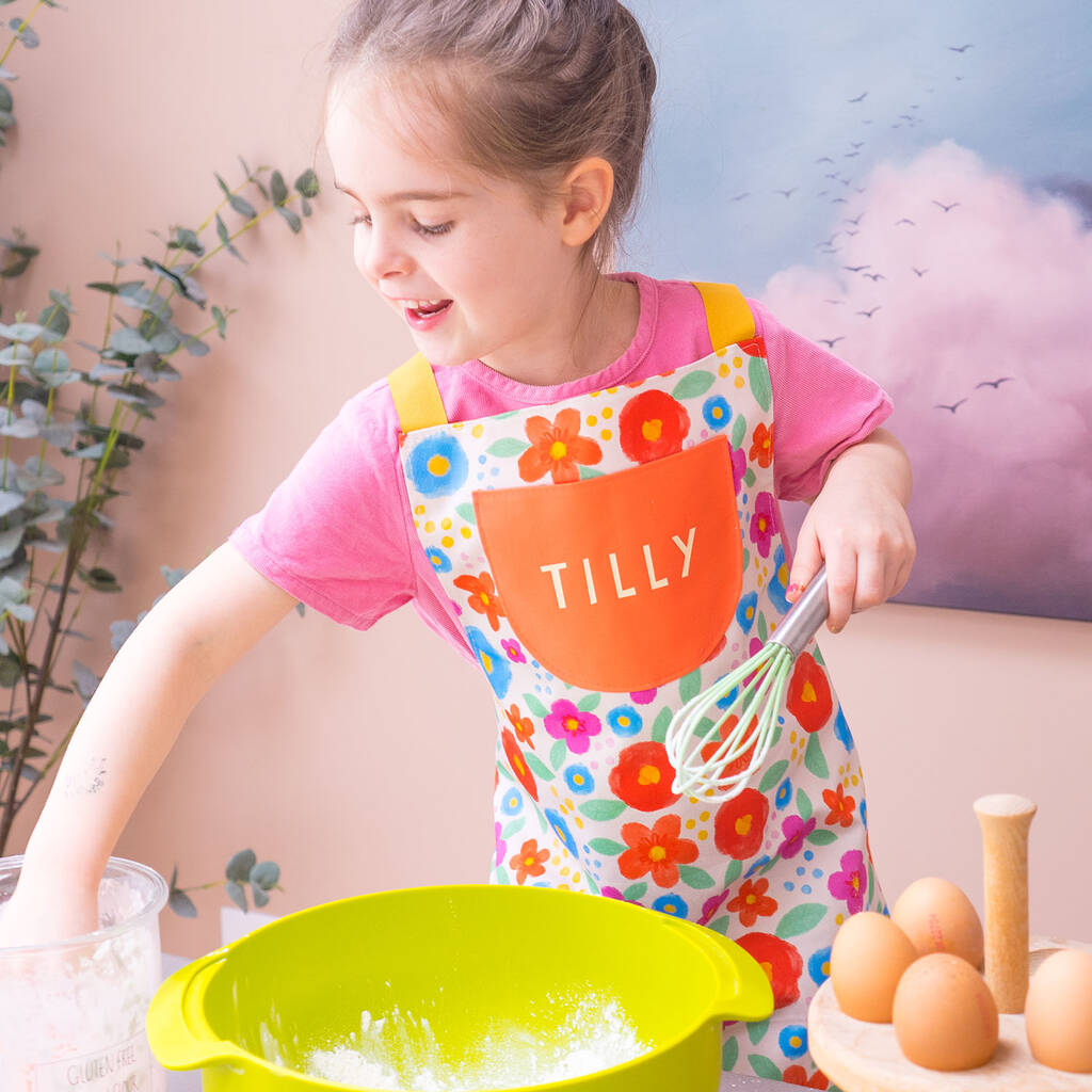 Personalised Children's Floral Cotton Apron, 1 of 7