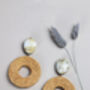 Grey Stone Rattan Rope Hoop Earrings, thumbnail 1 of 4