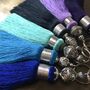 Blue Handmade Silky Tassel Key Ring, thumbnail 4 of 7