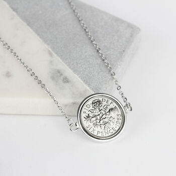 Personalised 60th Birthday Sixpence Coin Necklace, 6 of 12