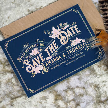 Lizzie Peaky Blinders Inspired Save The Date Cards, 2 of 2