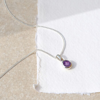 February Birthstone Amethyst Silver Or Gold Necklace, 4 of 12