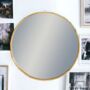 Antique Gold Round Metal Bamboo Wall Mirror, thumbnail 5 of 5