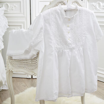 White Cotton Victorian Styled Pyjama Set, 6 of 6