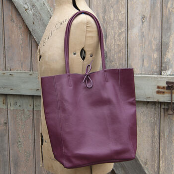 Leather Tote Shopper Winter Colours, 3 of 12