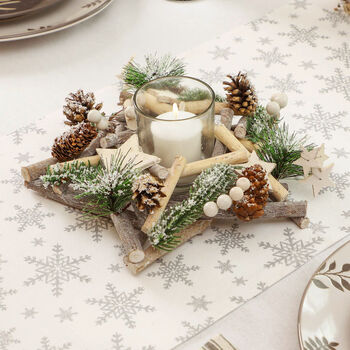 Nordic Star Christmas Table Candle Centrepieces, 3 of 6