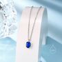 Sterling Silver Oval Cz Pendant Necklace, thumbnail 8 of 12