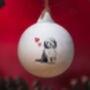 Bearded Collie Ceramic Round Bauble, thumbnail 1 of 5