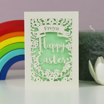 Personalised Papercut Happy Easter Card, 6 of 8