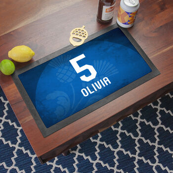 Personalised Scotland Bar Mat, 2 of 3