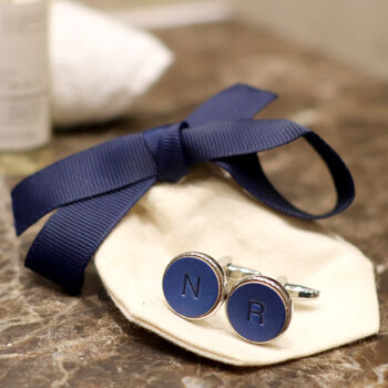 Men's Personalised Leather Cufflinks, 9 of 12