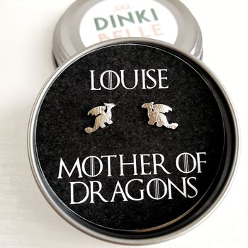 Mother Of Dragons Personalised Stud Earrings, 3 of 6