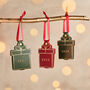 Personalised Leather Christmas Present Photo Bauble, thumbnail 2 of 3