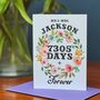 Anniversary Card With Couples Name And Number Of Days, thumbnail 1 of 5