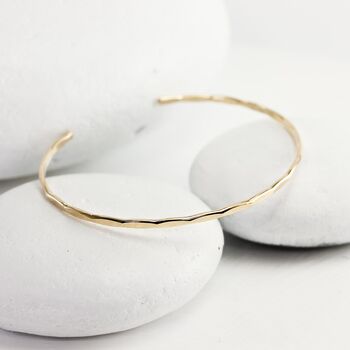 Thin Hammered Cuff Set In 14k Gold Filled, 4 of 6